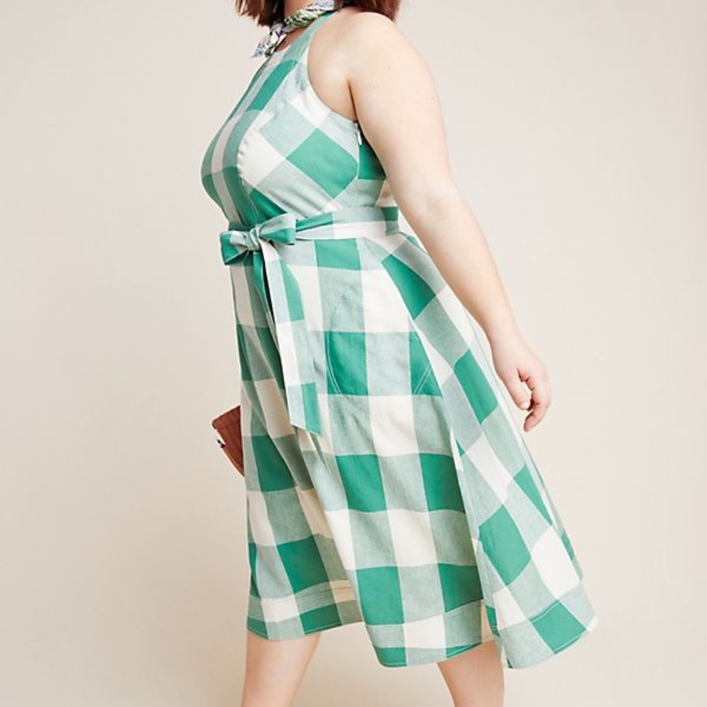New Anthropologie Greta Gingham Dress 26W